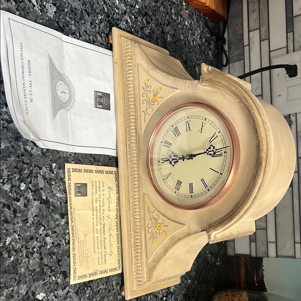 Cream and Gold Neoclassical Wall Clock